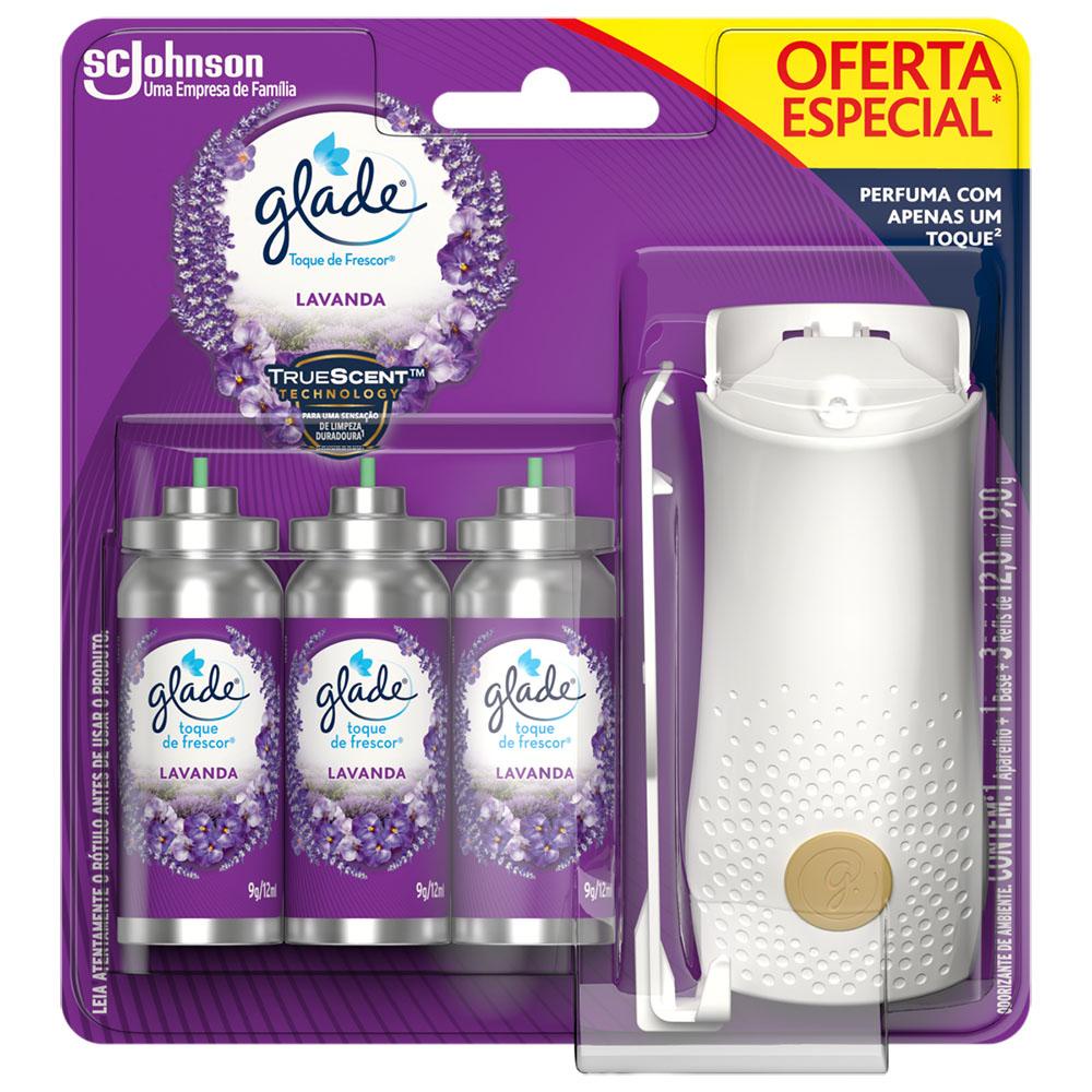 Aparelho Odorizador de Ambiente Glade Lavanda Toque de Frescor Blister com 3 refis em Oferta na Shopee