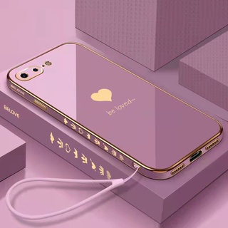 Capa De Eletrodeposição Para iPhone 7plus 8plus se2020 ix xs max xr 6 6s Mais iPhone7 8 Luxuoso Ser Amado Ilustração Quadrada De silicone