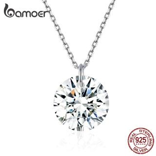 Bamoer Minimalista Simples Colar Para As Mulheres 925 Sterling Silver Limpar Cubic Zircon Cadeia Moda Jóias