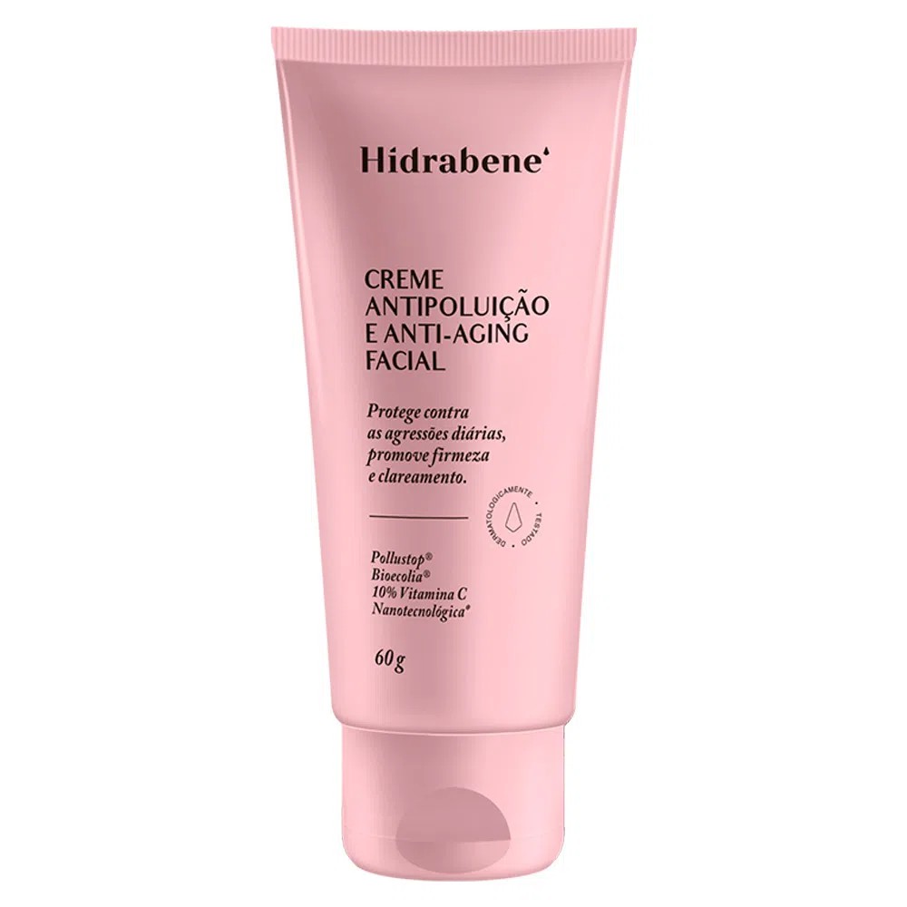 Creme Hidrabene Antipoluição Anti-aging Facial 10% Vitamina C Vegano 60g