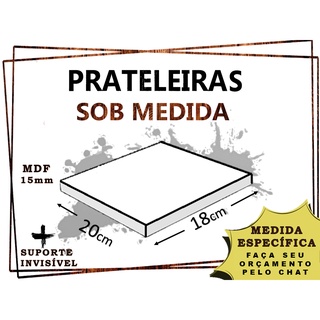 Prateleira De Parede MDF Branco 18x20 cm Sob Medida para decoração quarto, cozinha, sala, escritório,banheiro