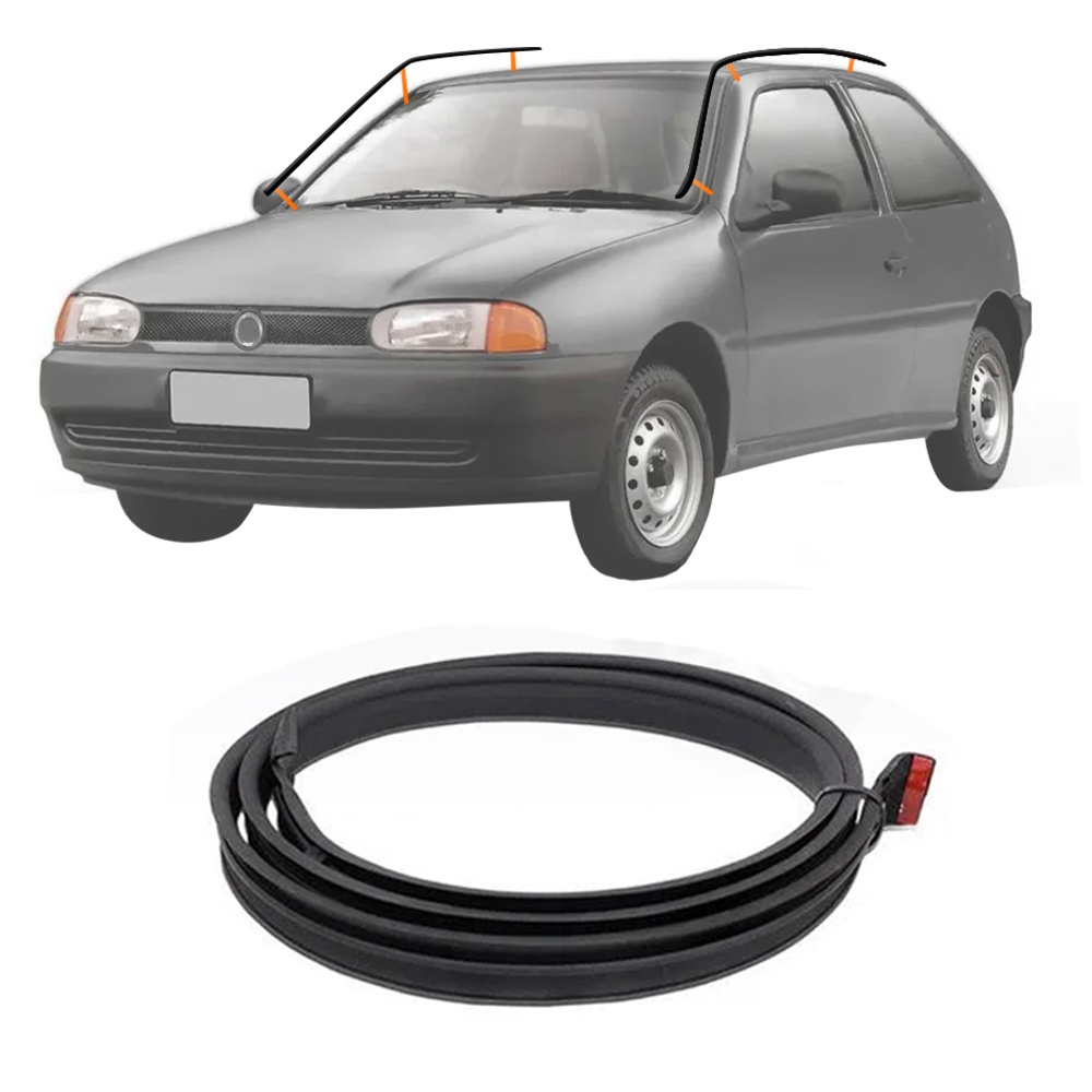 Friso Borracha teto + pingadeira vedação superior Gol Bola G2 1998 até 2000 2 portas Lado Esquerdo