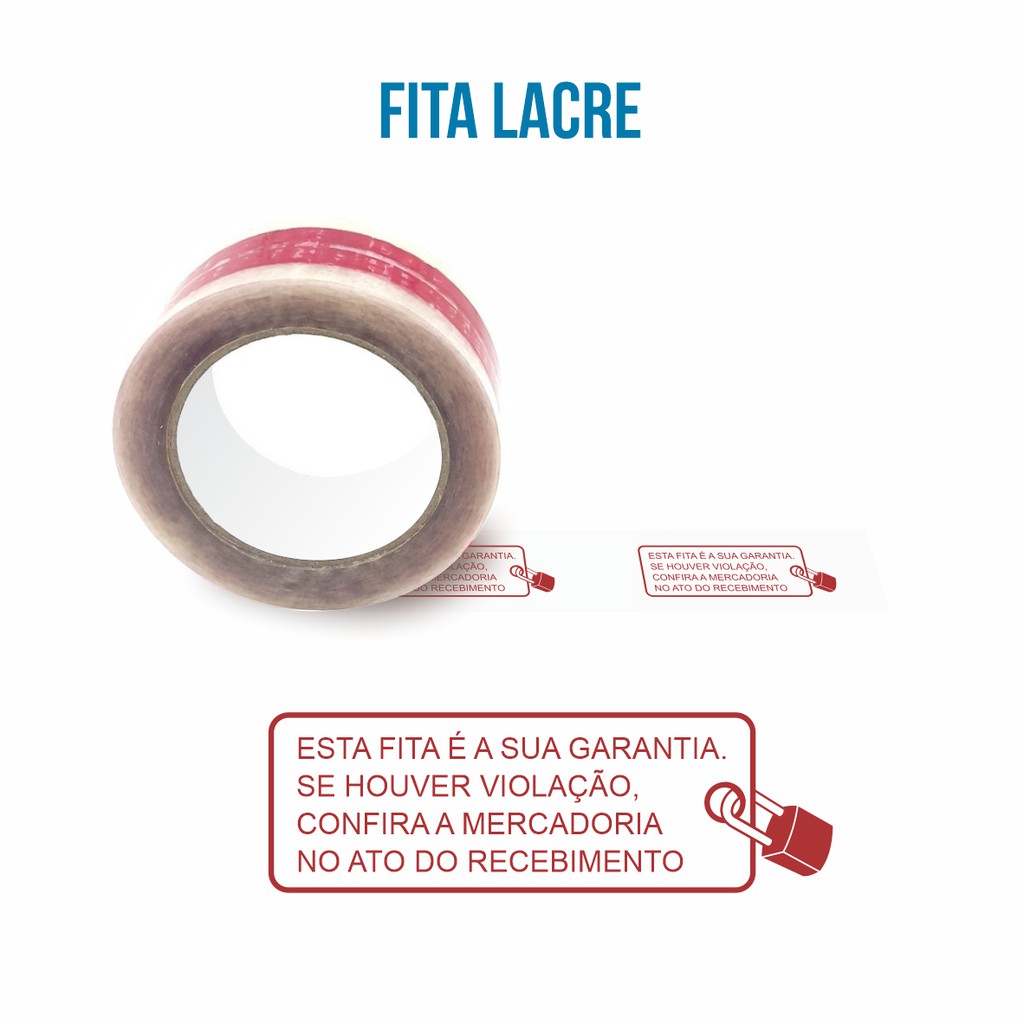 FITA ADESIVA TRANSPARENTE IMPRESSA - ANTI VIOLAÇÃO (EM VERMELHO) MEDIDA  48MM x 50M - 01 ROLO EMBALAR CAIXAS, PACOTES