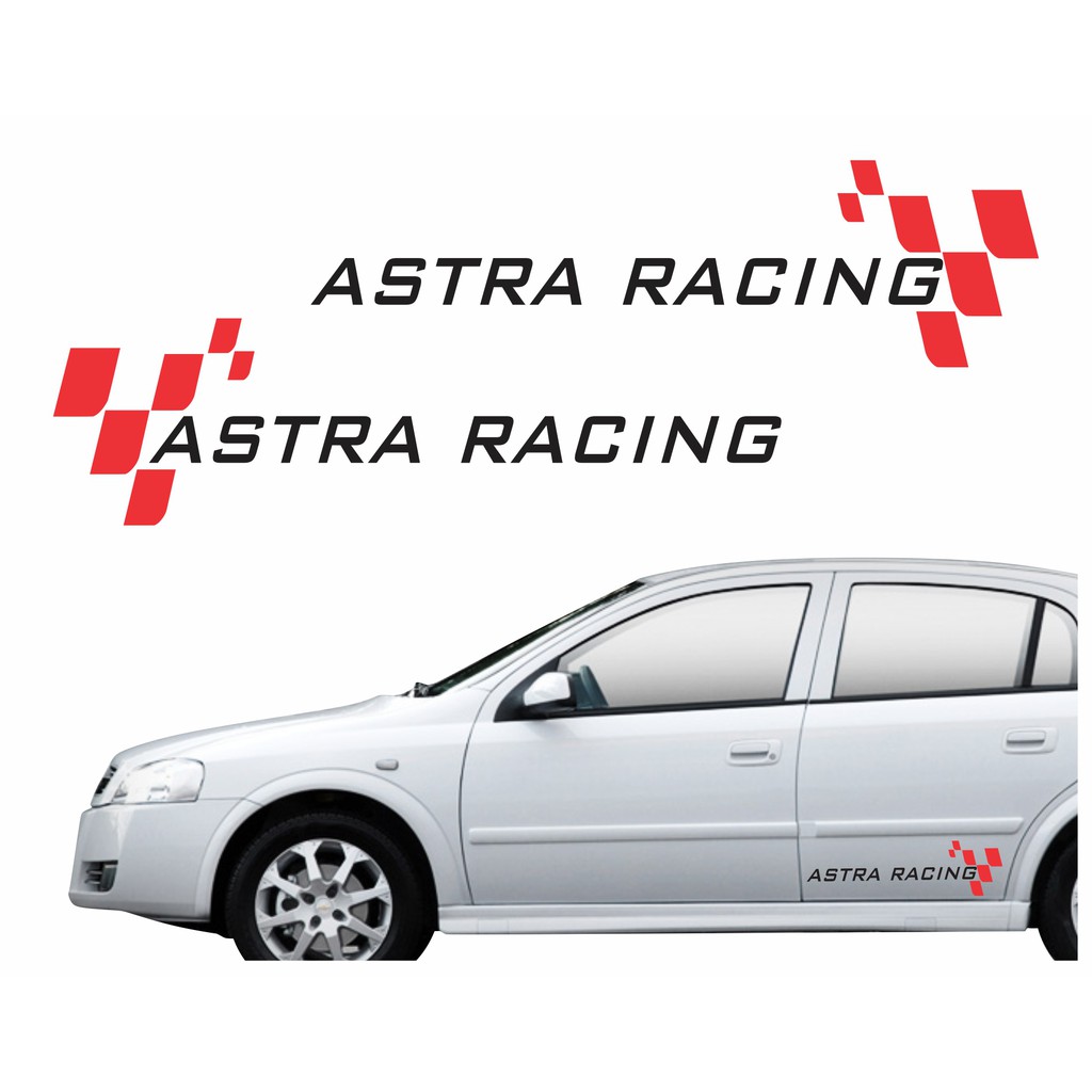 Kit Adesivos Faixas Lateral Astra Racing Emblemas Par Decalque Carro R510