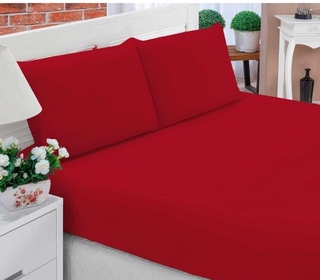 JOGO DE LENÇOL DE CASAL QUEEN PREMIER CAMAR 03 PEÇAS Vermelho Camar