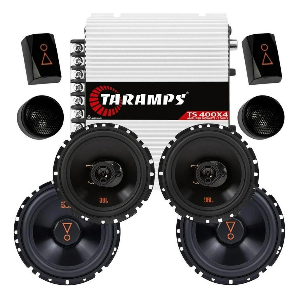 Kit 2 Vias JBL 62VMS80 160W + Par Alto Falantes JBL 6  Triaxiais 6TRFX55 110W + Módulo TS400x4 em Oferta na Shopee