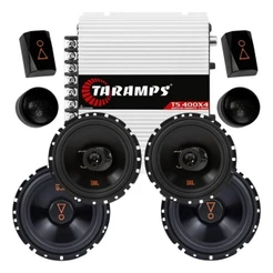 Kit 2 Vias JBL 62VMS80 160W + Par Alto Falantes JBL 6 Triaxiais 6TRFX55 110W + Módulo TS400x4