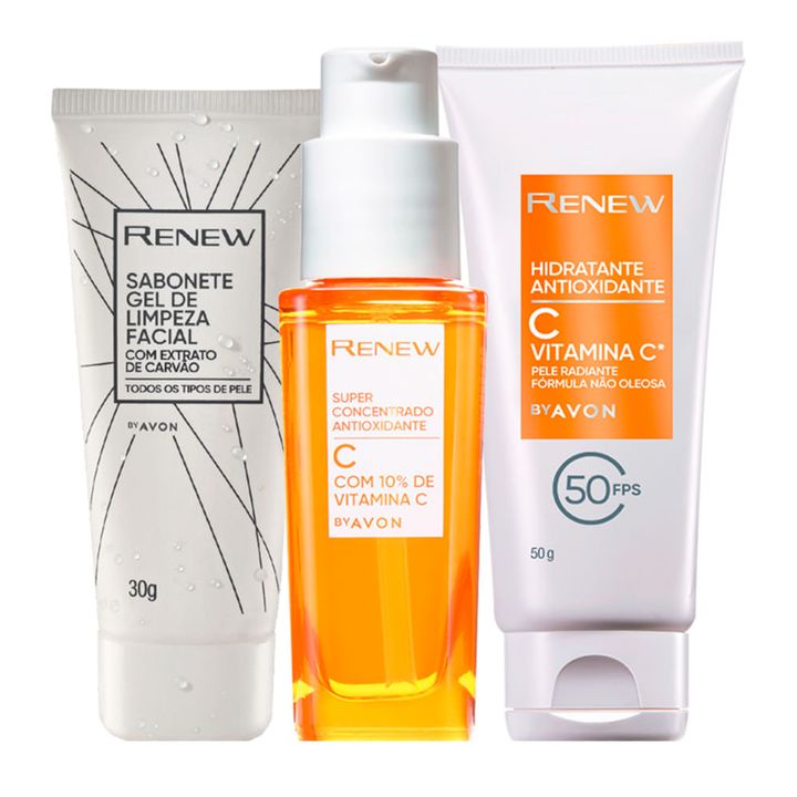 Kit Renew Vitamina C Super Concentrado Hidratante Sabonete Gel De