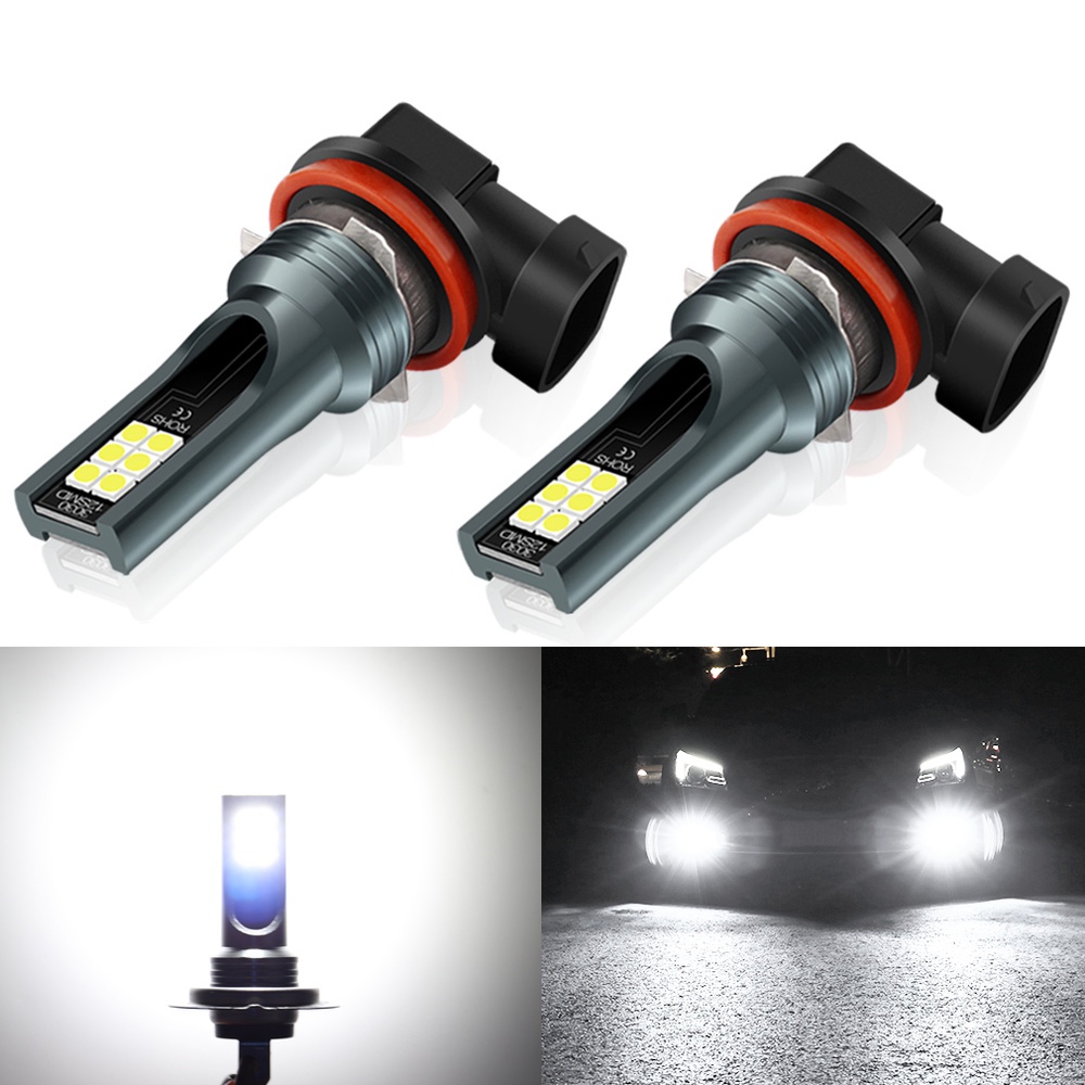 Kit 2 Farol Milha H11 H8 Lâmpada Led H1 H3 9005 HB3 9006 HB4 Super Brilhante Luzes De Nevoeiro Dia Do Carro De Condução Correndo Luz 12 V 6000 K Branco