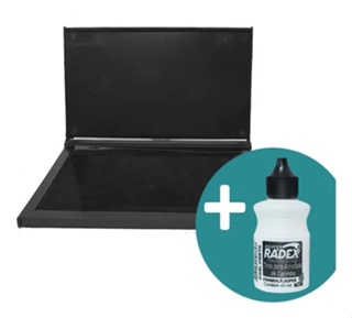 Kit Carimbeira Almofada para Carimbos Grande N 4 - Preta - 16,8cm x 9,8cm em Oferta na Shopee
