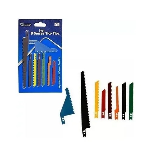 Jogo Kit Serra Tico Tico 8 Lâminas Para Madeira E Metal em Oferta na Shopee