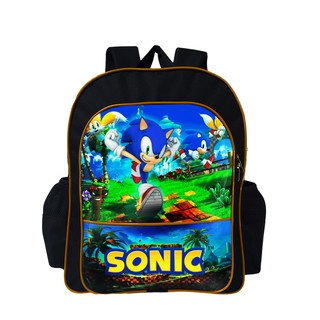 Mochila Escolar G Grande Preta Sonic Infantil