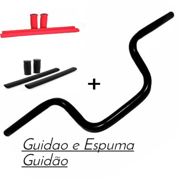 Guidão Cg Alto Aço Mtb + Manopla Espumão Bicicleta