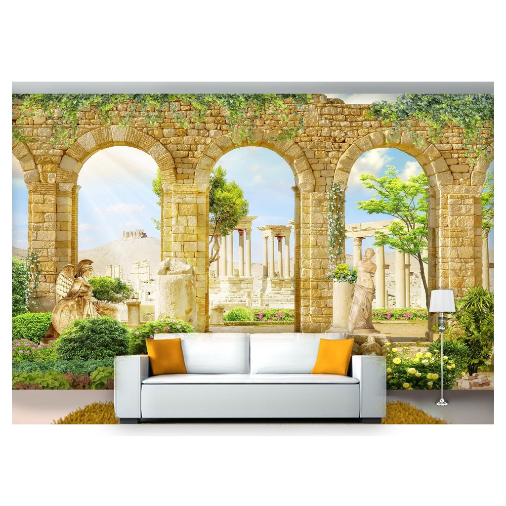 papel de parede Paisagem Digital Grécia 3D 10m² DAH35