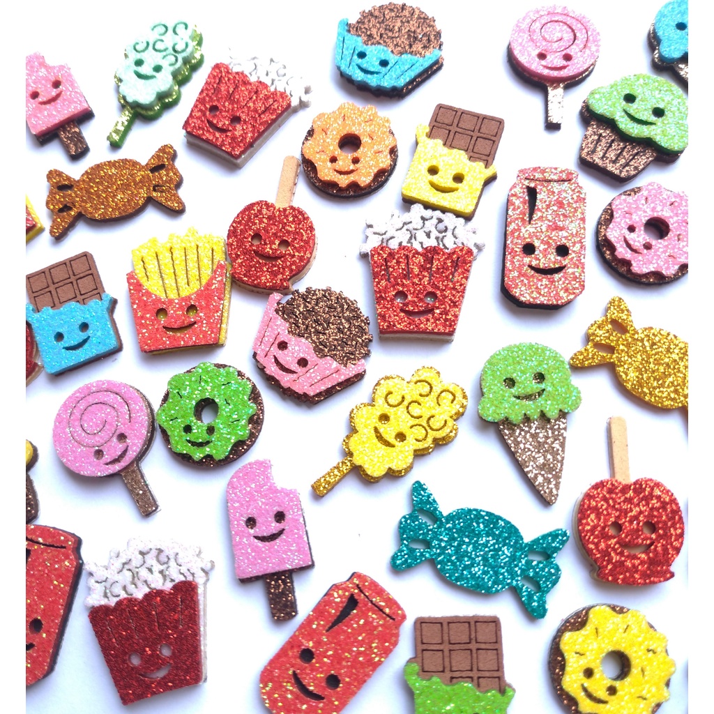 Kit 30 Adesivos Pet Doces Guloseimas