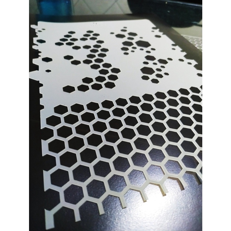Stencil Hexágonos / Colméias Para Aerografias e Pinturas