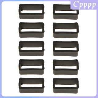 Cpppp 10pcs Pulseira De Silicone Preta Com Travas Para Relógio De Pulso 18mm