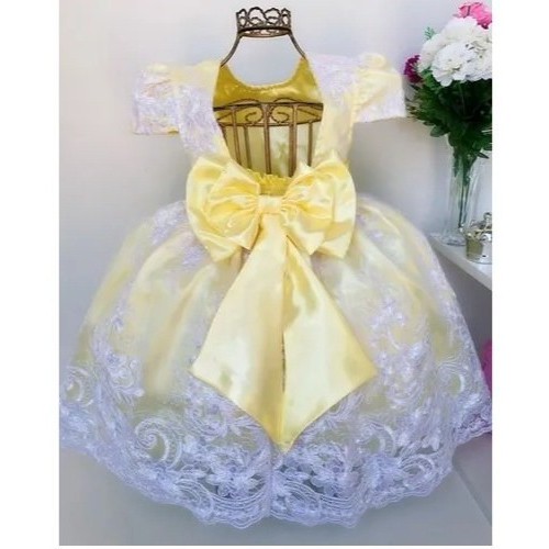 vestido realeza amarelo