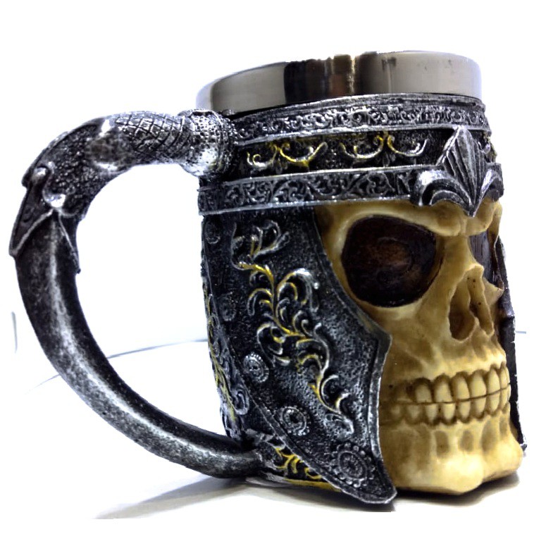 Caneca Caveira Viking Promocional Festa Decoração Presente Bar