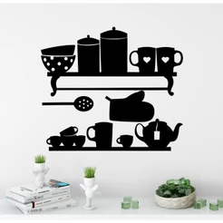 Adesivo Decorativo Parede De Cozinha Utensilios De Cozinha