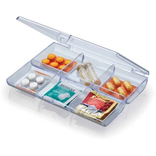 Caixa com 6 Divisórias Cristal - Waleu em Oferta na Shopee