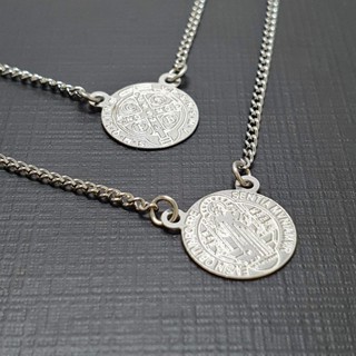 Escapulário Aço Inoxidável Corrente De Pescoço Com Medalha e Imagem São Bento Escapulario Inox em Oferta na Shopee