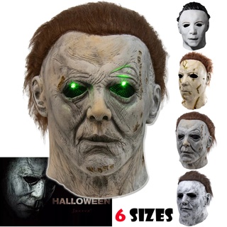 Máscara De Alta Qualidade Halloween Horror Michael Myers Cosplay Máscaras Adultas Assassino De Carro Fantasma Látex Capacete Facial Completo De Festa (6 Tamanhos A Escolha)