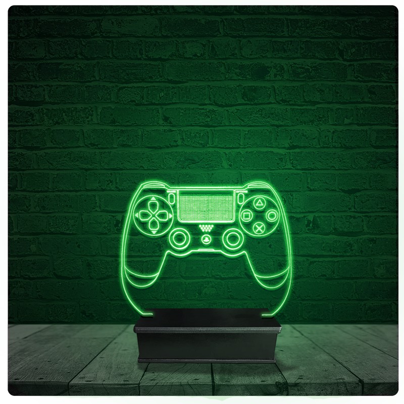 Luminária Abajur Acrílico Led - Controle ps4 playstation