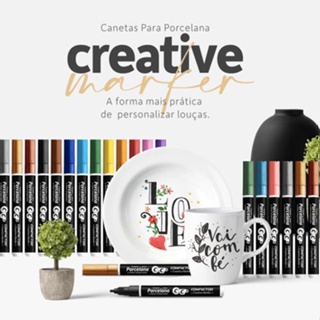 Caneta para Porcelanas - Creative Marker em Oferta na Shopee