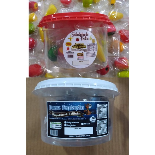 kit 10 brigadeiros e 10 frutinhas de leite em pó ninho