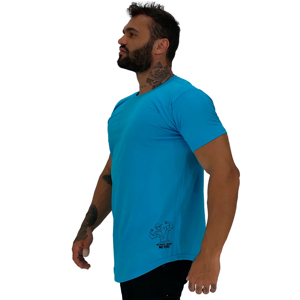 Camiseta Longline Masculina MXD Conceito Estampa Lateral Todo Dia o Ano Todo