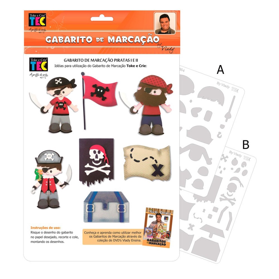 Gabarito de Marcacao A/ B 230x310 Mm Piratas (By Vlady) Gm039 - Toke e Crie