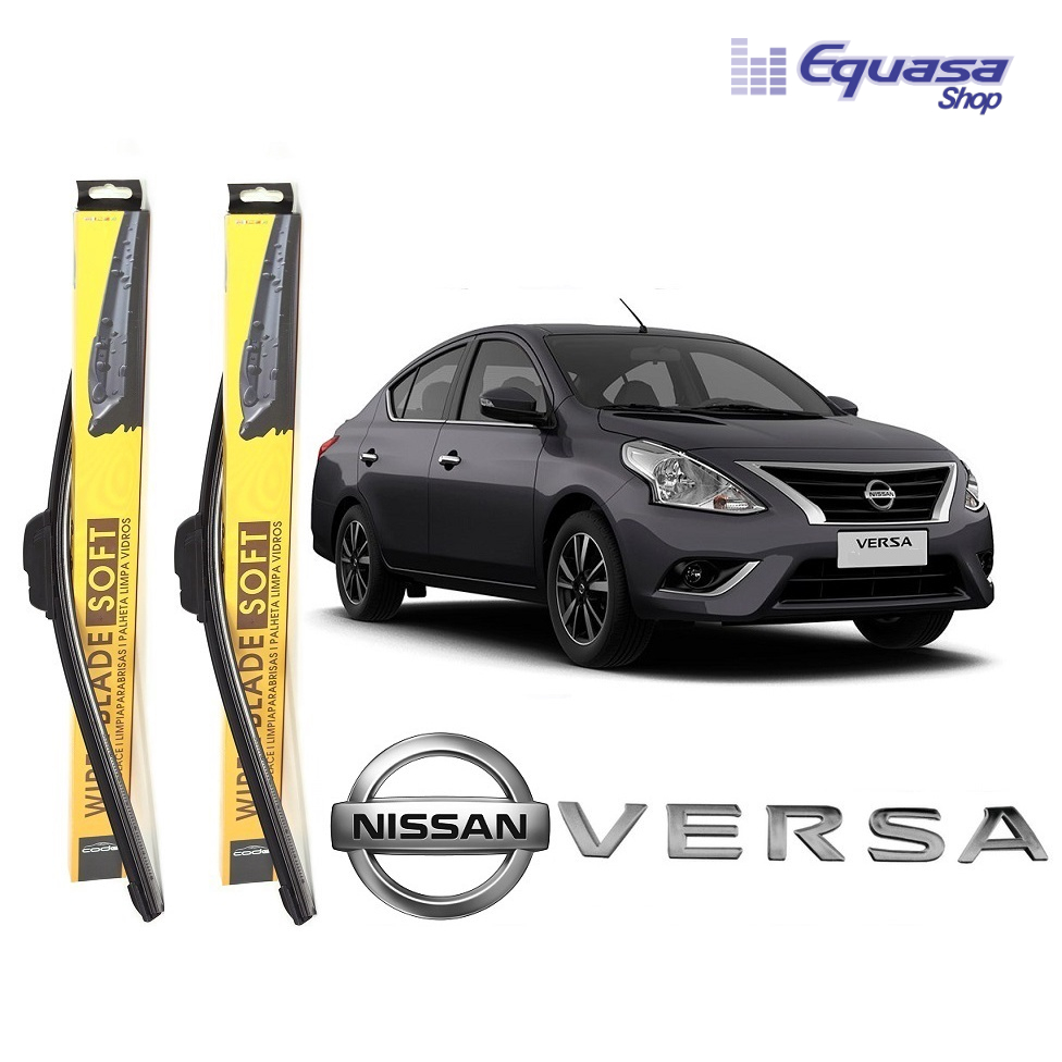Kit Par 2 Palhetas para Limpador de Parabrisa Dianteiro para Nissan Versa 2011 a 2019