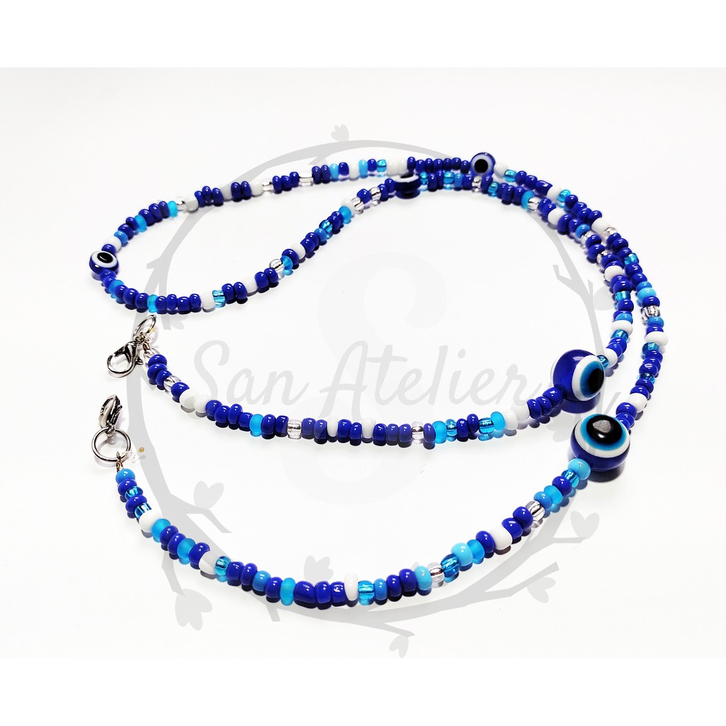 cordinha para máscara/colar olho grego - 2 em 1 ou cordinha para oculos, mascara e colar-3 em 1 em Oferta na Shopee