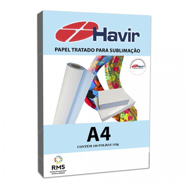 Original Papel Havir Novo Azulação Sublimático A4 Fundo Azul 100 Folhas 110g Super Secagem 0004