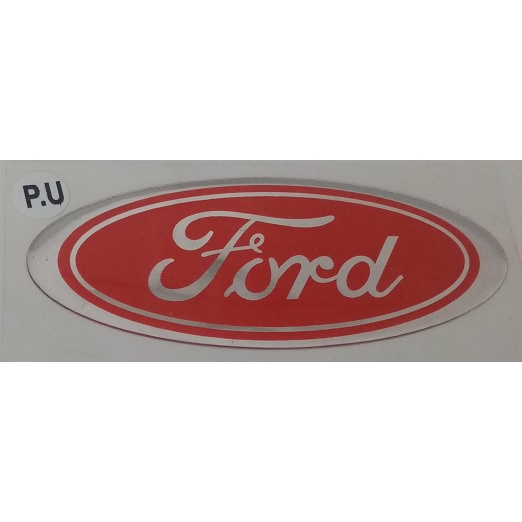 Emblema Adesivo Ford Oval Vermelho F1000 96/98 Resinado PU