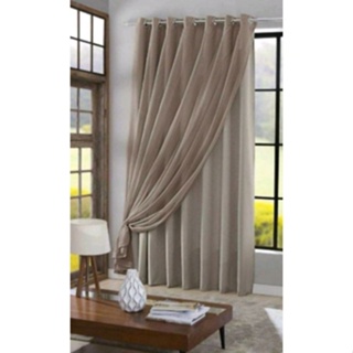 Cortina Blackout Blecaute Com Voil Liso e xadrez 1 parte 1,50×2,60 alt Sala em Oferta na Shopee