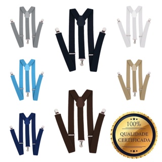 suspensório infantil varias cores preto.rosa.azul marinho.branco.vermelho.azul tiffanny. marrom em Oferta na Shopee