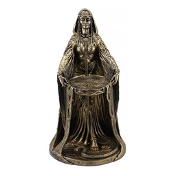 Estatua Estatueta Deusa Danu Wicca Estatueta Resina Dourada