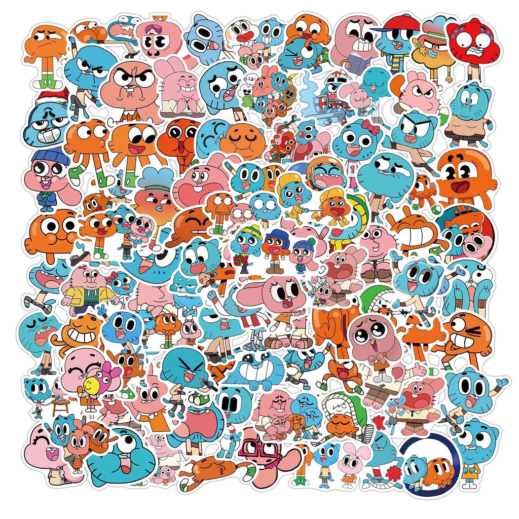 50 pcs O Incrível Mundo Dos Desenhos Animados De Gumball Adesivos De PVC À Prova D'água (2)
