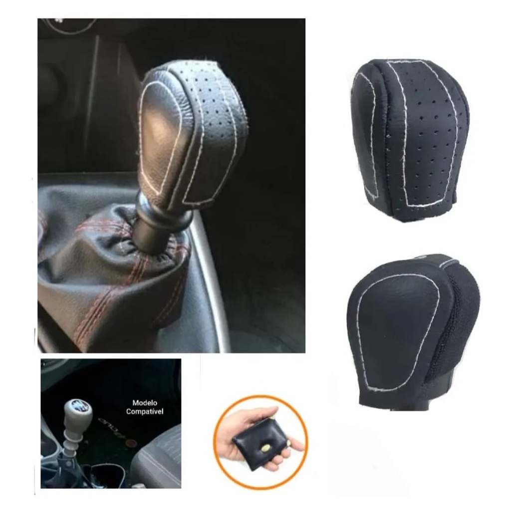 Capa Aplique Revestimento Em Couro Manopla Câmbio Manual Fiat Palio Economy Grand Siena Linea Mobi Punto Palio