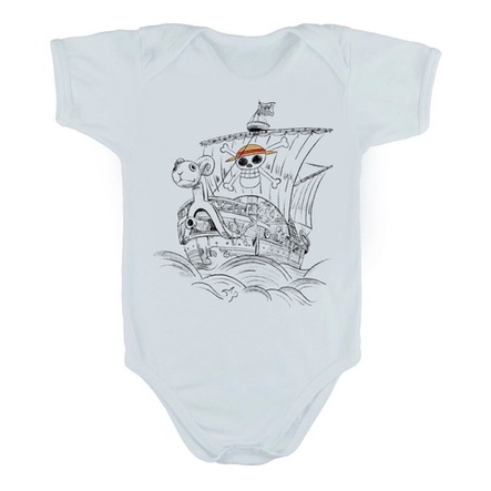 Body Manga Curta Bebê Bodie Going Merry Go One Piece