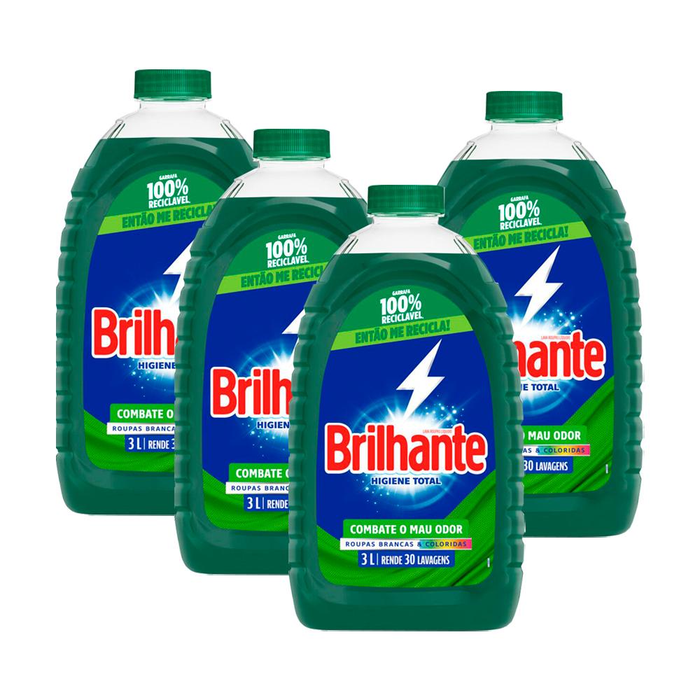 Kit 4 Sabão Líquido Brilhante Higiene Total 3l em Oferta na Shopee