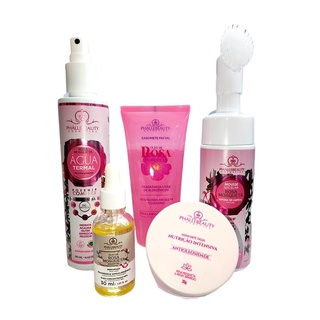Kit Sabonete Rosa Mosqueta PH0175 + Mousse Micelar PH0565 + Água Termal PH0569 + Óleo Rosa PH0150 + Hidratante PH0563 em Oferta na Shopee