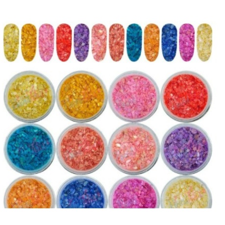 kit c/12 potinhos madre pérola pequena para decoração e unhas de gel pedraria~h&n bazar~