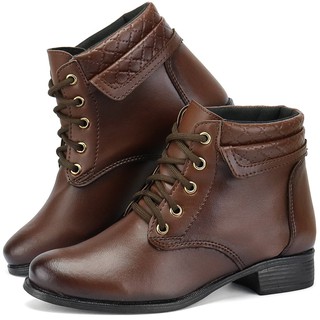 botas femininas cano curto com cadarço