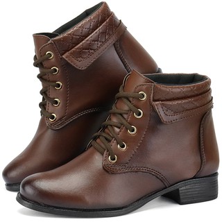 botas femininas com cadarço cano curto