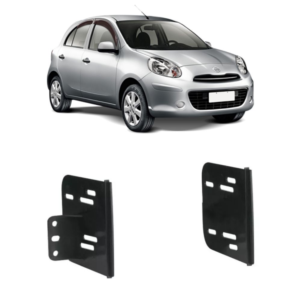 Moldura Dvd 2Din Suporte Fixação Nissan March E Versa Preto