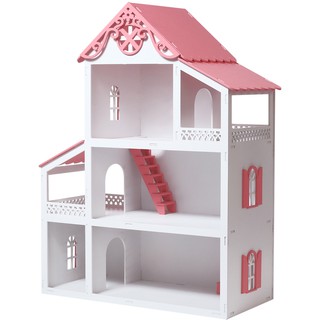 CASA CASINHA POLLY 45Cm em MDF PINTADA ROSA PINK + KIT 20 MINI