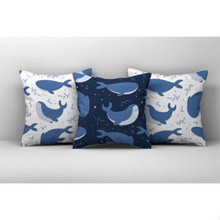 Kit 3 Capas de Almofadas Decorativas Baleias Fundo do Mar - Infantil 136 em Oferta na Shopee